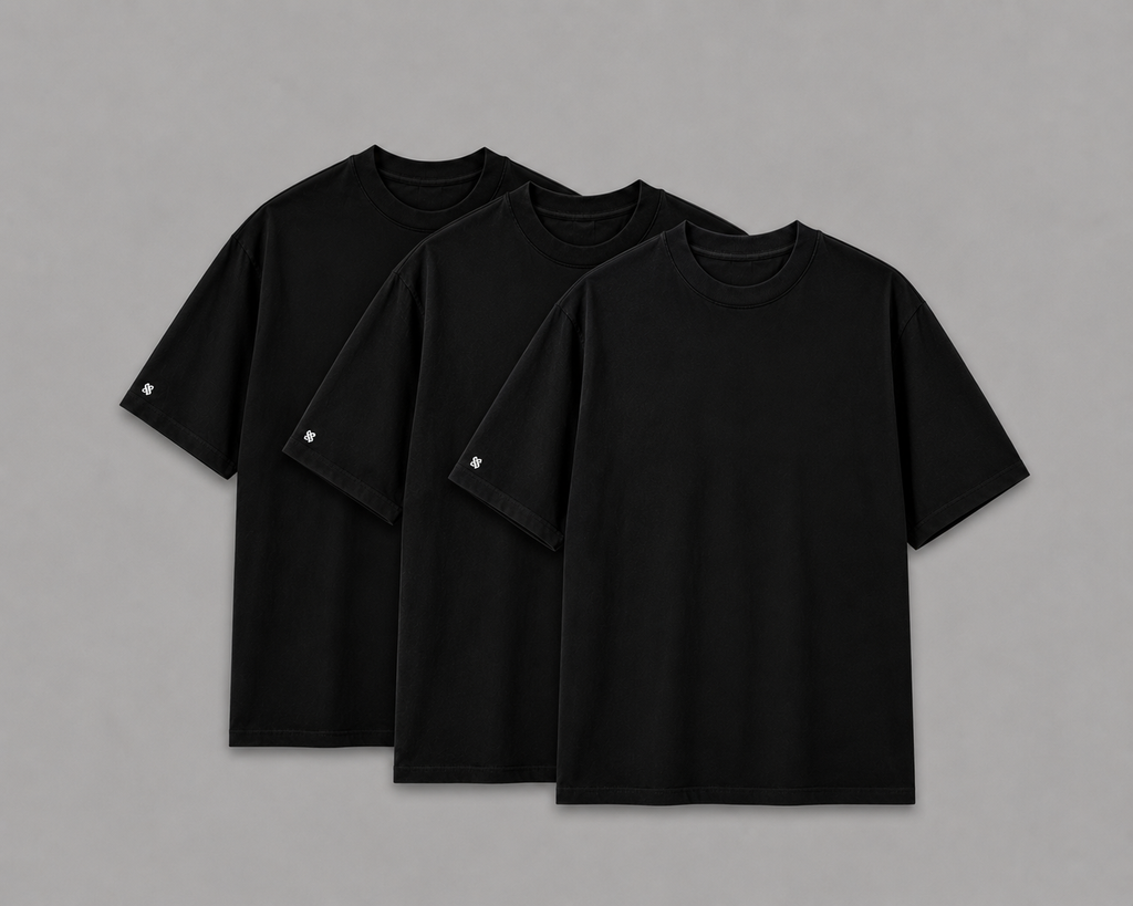 kit com 3 Camiseta Oversized Bulk Básica Lisas