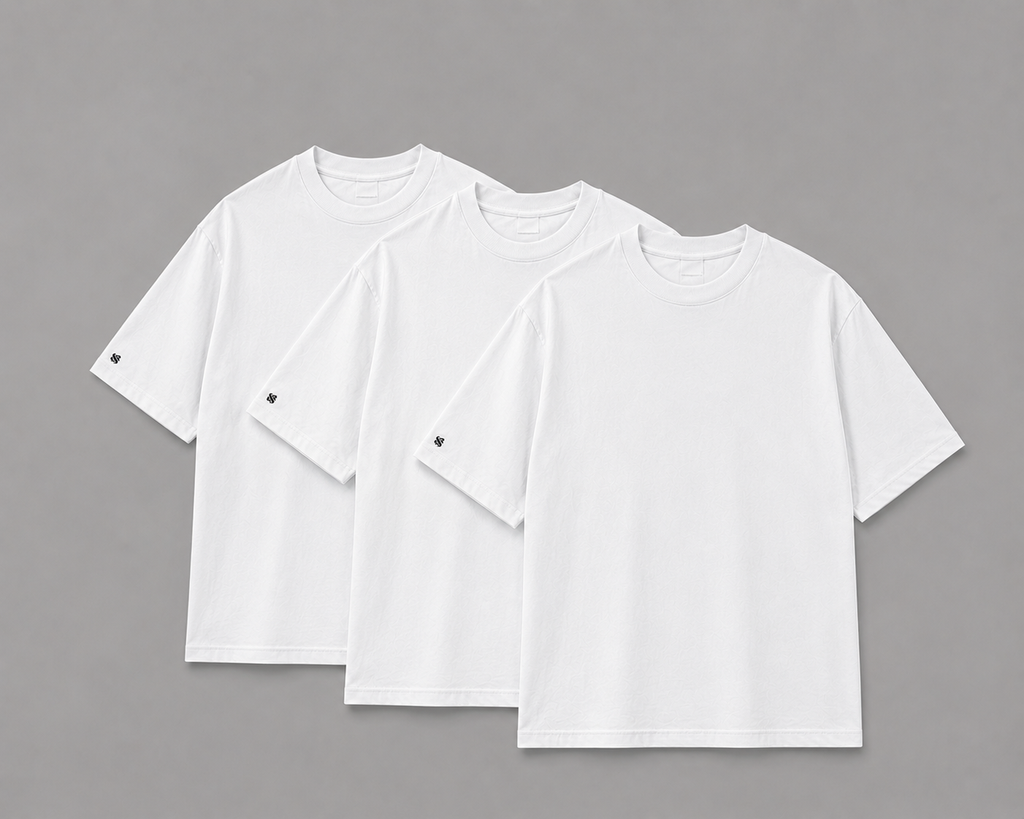 kit com 3 Camiseta Oversized Bulk Básica Lisas