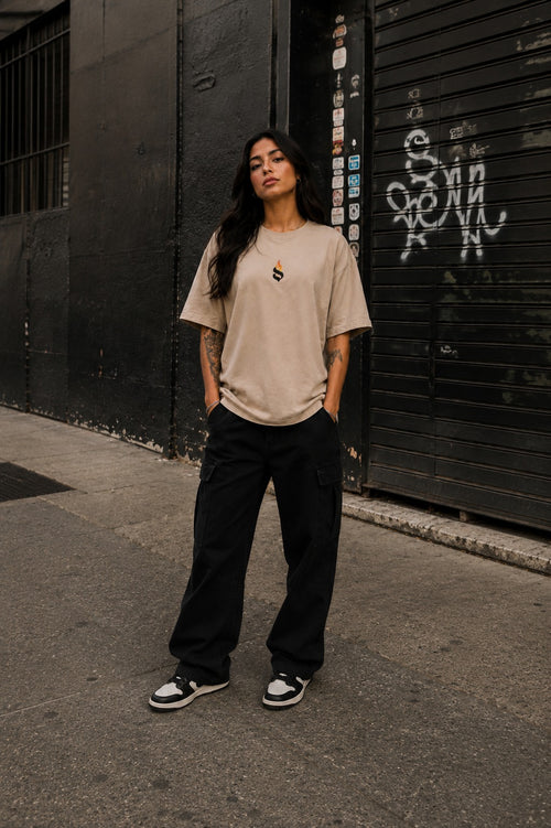 Camiseta Oversized Bulk Básica – Areia