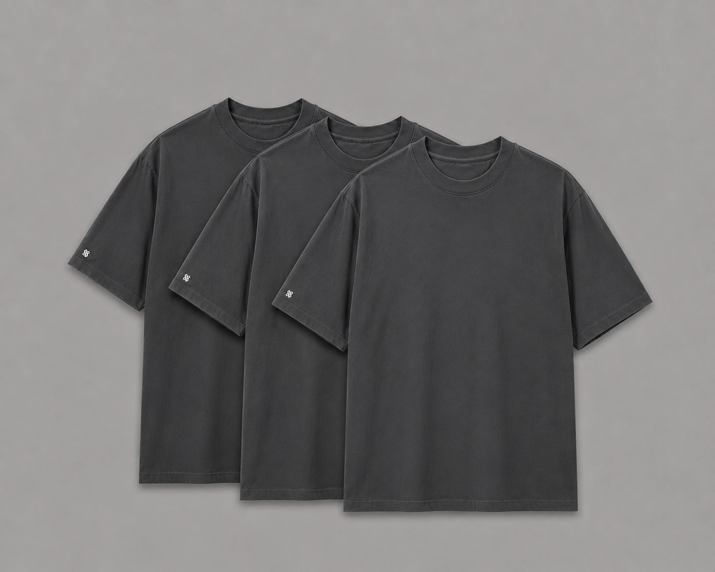 kit com 3 Camiseta Oversized Bulk Básica Lisas