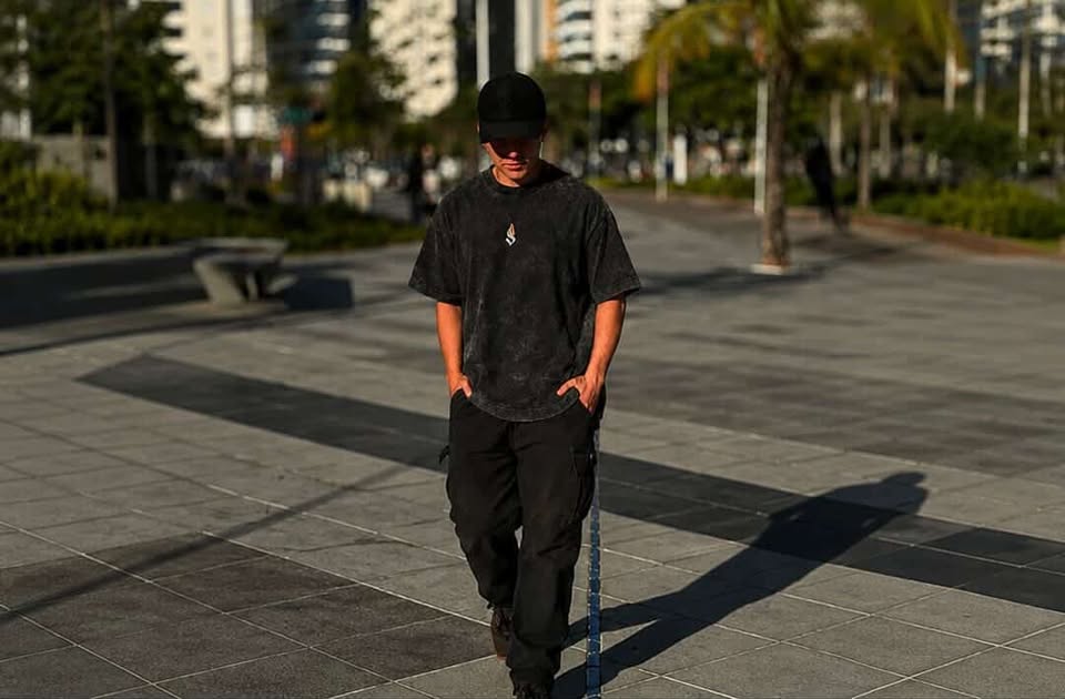 Camiseta Oversized Marble Heavy Básica – Azul Marmore