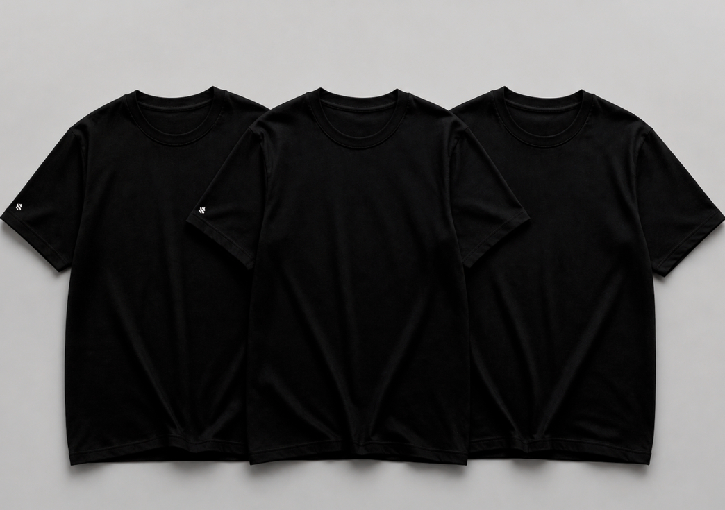 Kit com 3 Camiseta Streetwear Block Básica Lisas