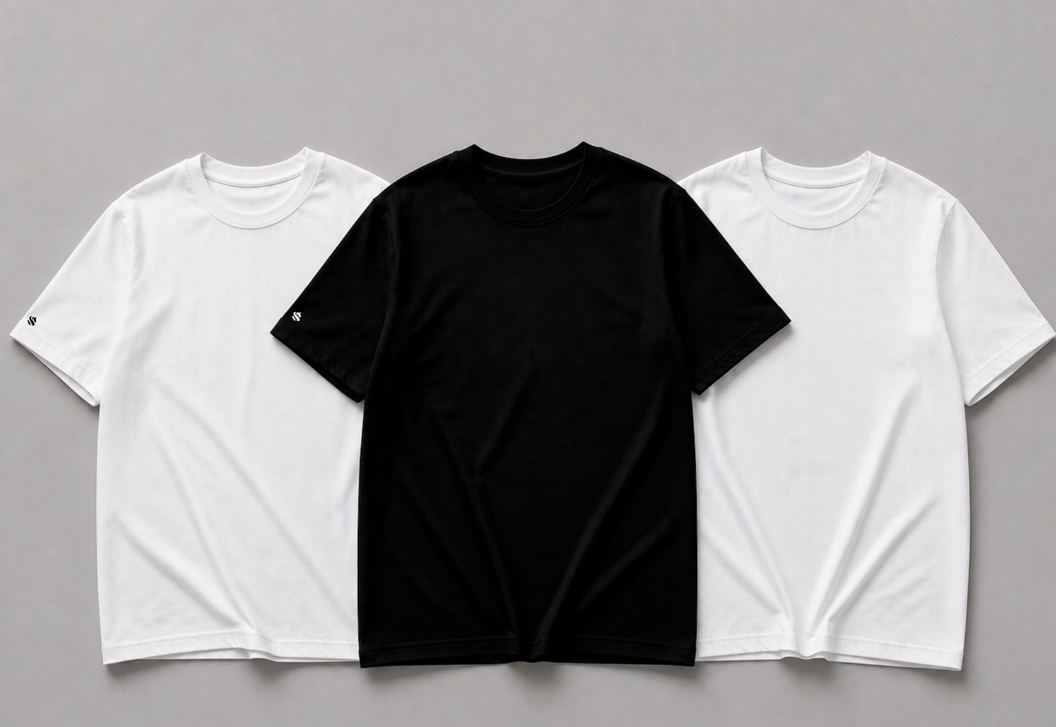 Kit com 3 Camiseta Streetwear Block Básica Lisas