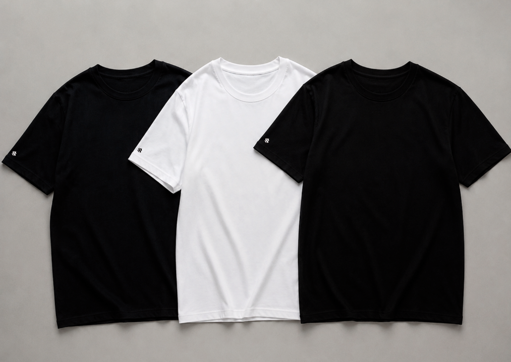 Kit com 3 Camiseta Streetwear Block Básica Lisas