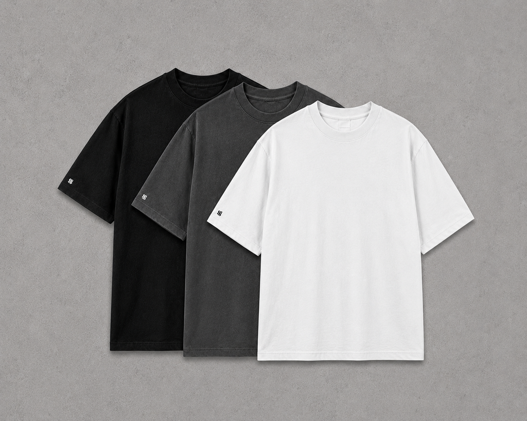 kit com 3 Camiseta Oversized Bulk Básica Lisas