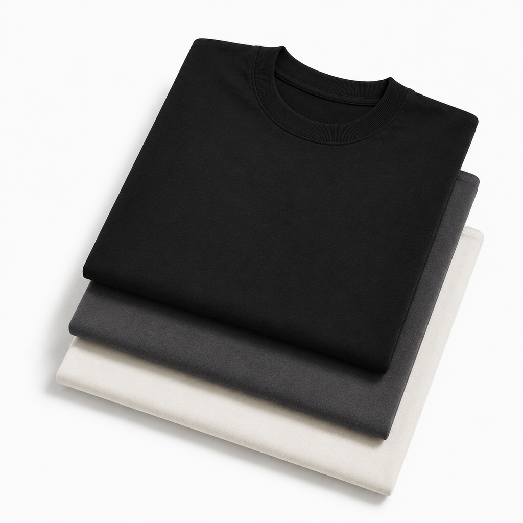 kit com 3 Camiseta Oversized Bulk Básica Lisas