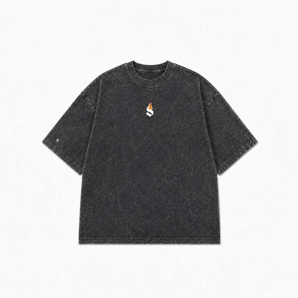 Camiseta Oversized Marble Heavy Básica – Azul Marmore