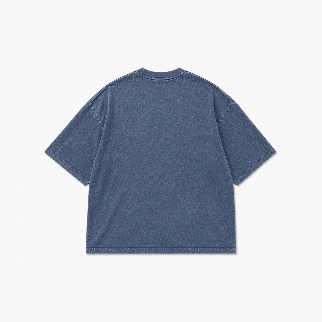 Camiseta Oversized Marble Heavy Básica – Azul Marmore